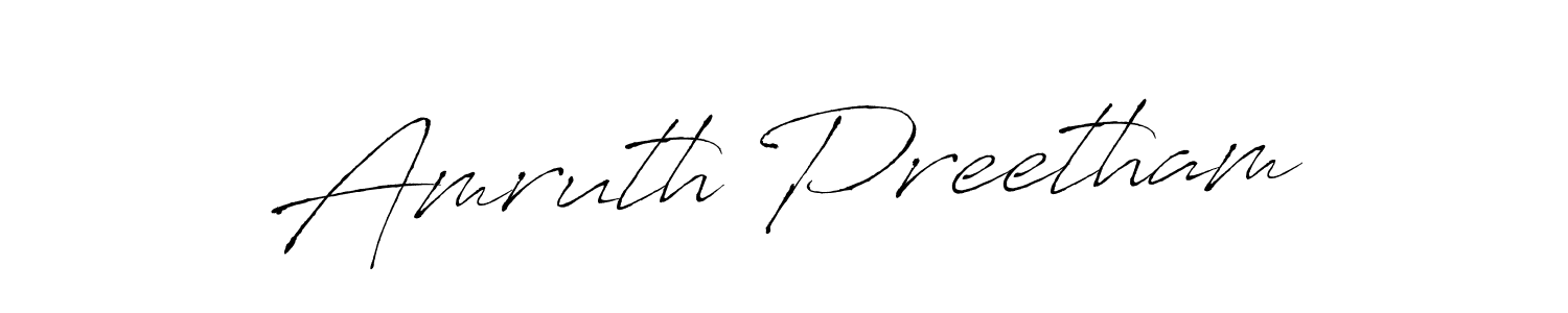 Design your own signature with our free online signature maker. With this signature software, you can create a handwritten (Antro_Vectra) signature for name Amruth Preetham. Amruth Preetham signature style 6 images and pictures png