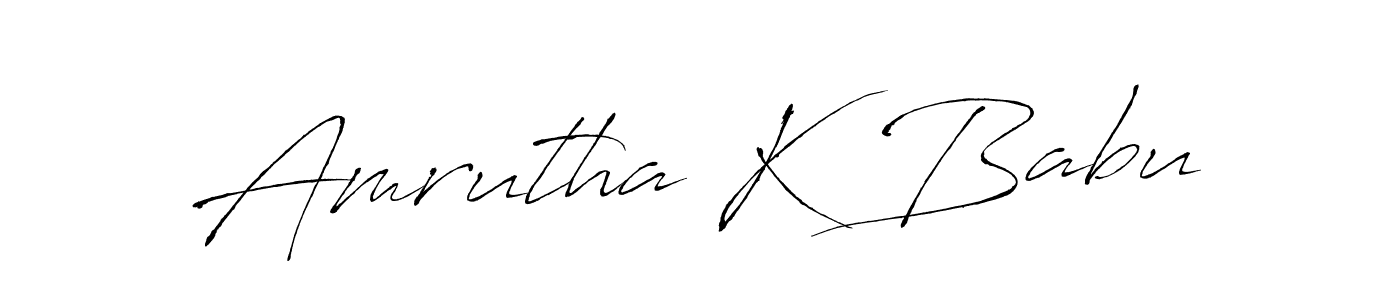 It looks lik you need a new signature style for name Amrutha K Babu. Design unique handwritten (Antro_Vectra) signature with our free signature maker in just a few clicks. Amrutha K Babu signature style 6 images and pictures png