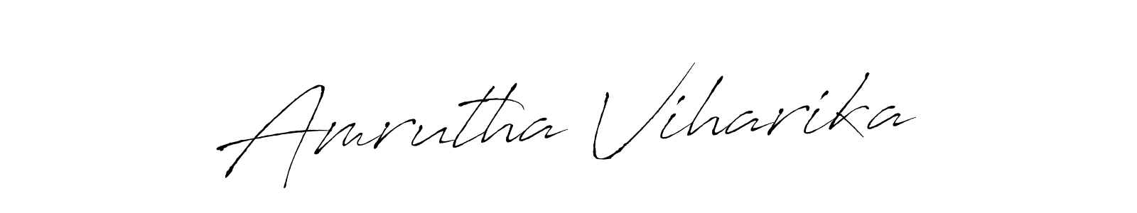 You can use this online signature creator to create a handwritten signature for the name Amrutha Viharika. This is the best online autograph maker. Amrutha Viharika signature style 6 images and pictures png