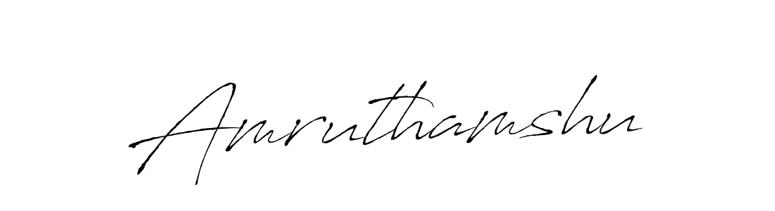 Create a beautiful signature design for name Amruthamshu. With this signature (Antro_Vectra) fonts, you can make a handwritten signature for free. Amruthamshu signature style 6 images and pictures png