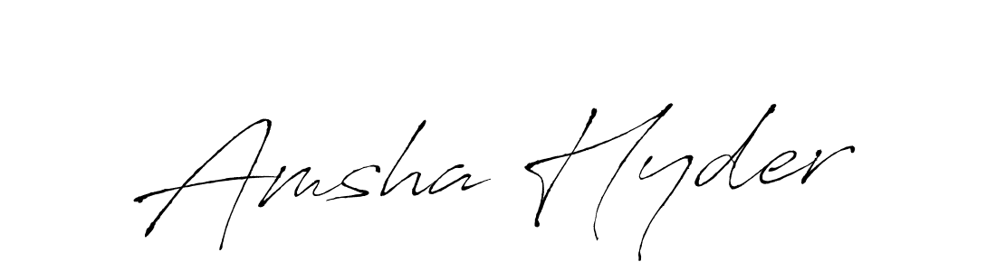 if you are searching for the best signature style for your name Amsha Hyder. so please give up your signature search. here we have designed multiple signature styles  using Antro_Vectra. Amsha Hyder signature style 6 images and pictures png