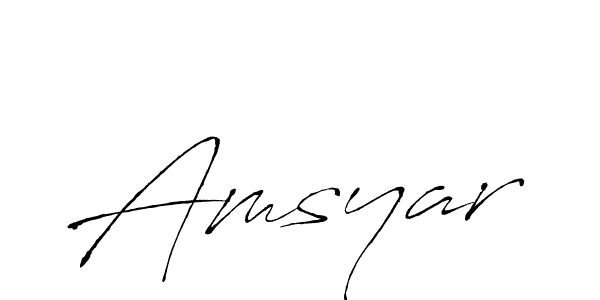 Create a beautiful signature design for name Amsyar. With this signature (Antro_Vectra) fonts, you can make a handwritten signature for free. Amsyar signature style 6 images and pictures png