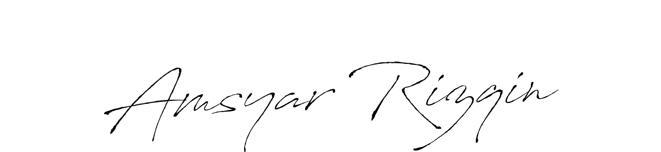 Make a beautiful signature design for name Amsyar Rizqin. With this signature (Antro_Vectra) style, you can create a handwritten signature for free. Amsyar Rizqin signature style 6 images and pictures png