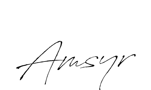 Use a signature maker to create a handwritten signature online. With this signature software, you can design (Antro_Vectra) your own signature for name Amsyr. Amsyr signature style 6 images and pictures png