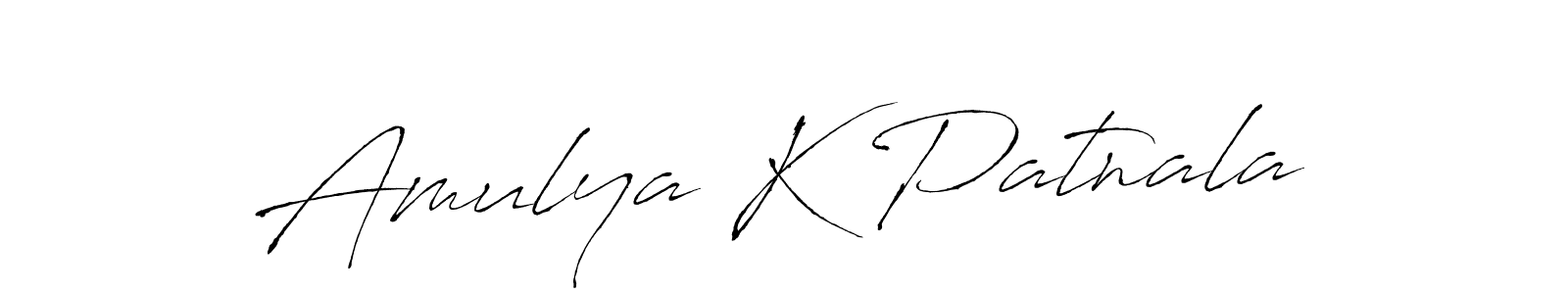 You can use this online signature creator to create a handwritten signature for the name Amulya K Patnala. This is the best online autograph maker. Amulya K Patnala signature style 6 images and pictures png