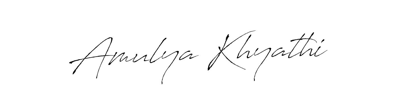 Create a beautiful signature design for name Amulya Khyathi. With this signature (Antro_Vectra) fonts, you can make a handwritten signature for free. Amulya Khyathi signature style 6 images and pictures png