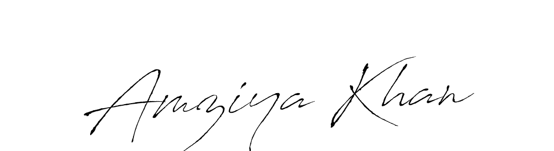 Create a beautiful signature design for name Amziya Khan. With this signature (Antro_Vectra) fonts, you can make a handwritten signature for free. Amziya Khan signature style 6 images and pictures png