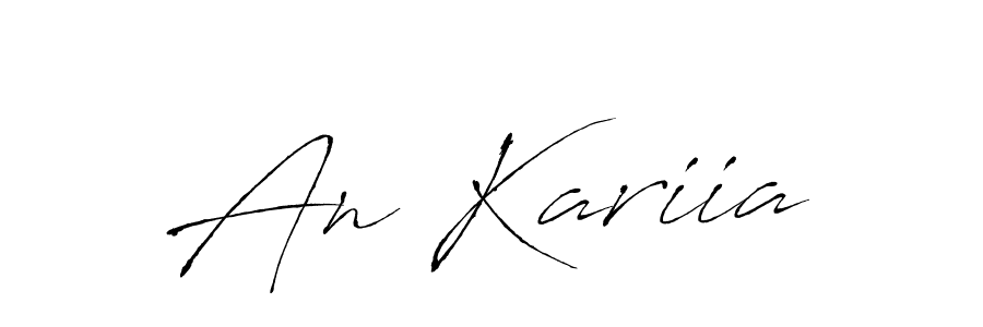 You should practise on your own different ways (Antro_Vectra) to write your name (An Kariia) in signature. don't let someone else do it for you. An Kariia signature style 6 images and pictures png