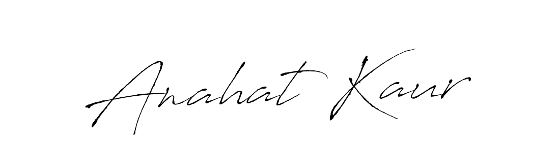 The best way (Antro_Vectra) to make a short signature is to pick only two or three words in your name. The name Anahat Kaur include a total of six letters. For converting this name. Anahat Kaur signature style 6 images and pictures png