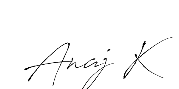 How to make Anaj K name signature. Use Antro_Vectra style for creating short signs online. This is the latest handwritten sign. Anaj K signature style 6 images and pictures png