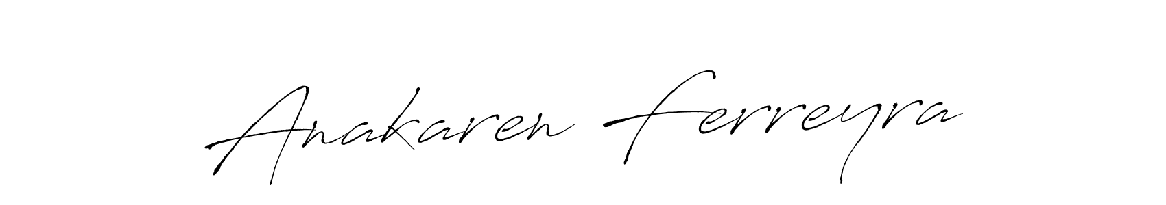 How to make Anakaren Ferreyra name signature. Use Antro_Vectra style for creating short signs online. This is the latest handwritten sign. Anakaren Ferreyra signature style 6 images and pictures png