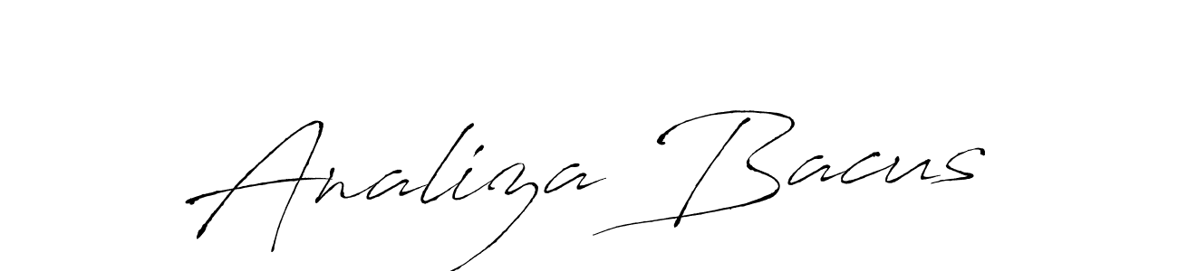 Design your own signature with our free online signature maker. With this signature software, you can create a handwritten (Antro_Vectra) signature for name Analiza Bacus. Analiza Bacus signature style 6 images and pictures png