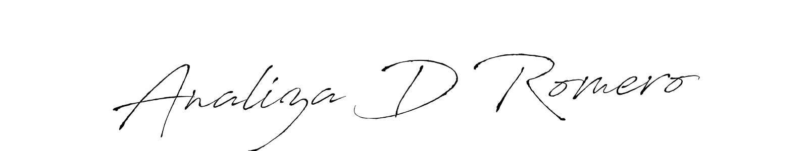 Make a beautiful signature design for name Analiza D Romero. With this signature (Antro_Vectra) style, you can create a handwritten signature for free. Analiza D Romero signature style 6 images and pictures png