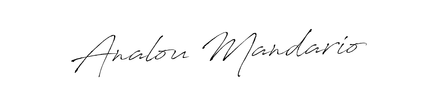Design your own signature with our free online signature maker. With this signature software, you can create a handwritten (Antro_Vectra) signature for name Analou Mandario. Analou Mandario signature style 6 images and pictures png