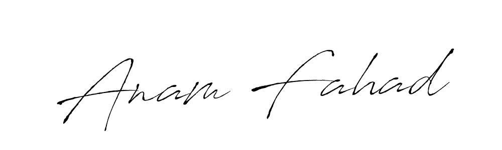 Make a beautiful signature design for name Anam Fahad. With this signature (Antro_Vectra) style, you can create a handwritten signature for free. Anam Fahad signature style 6 images and pictures png
