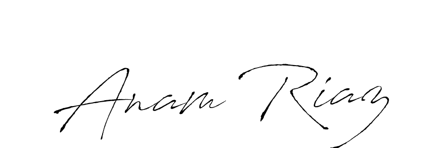 Make a beautiful signature design for name Anam Riaz. With this signature (Antro_Vectra) style, you can create a handwritten signature for free. Anam Riaz signature style 6 images and pictures png