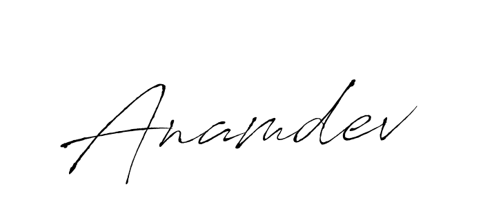 Use a signature maker to create a handwritten signature online. With this signature software, you can design (Antro_Vectra) your own signature for name Anamdev. Anamdev signature style 6 images and pictures png