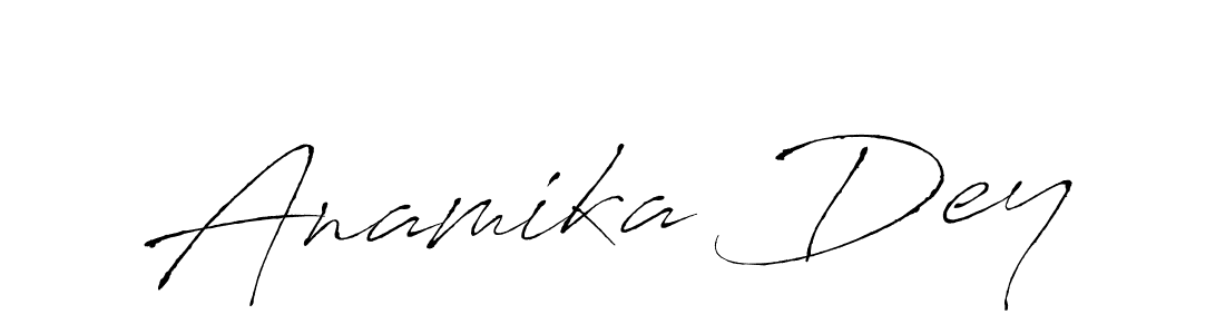 Antro_Vectra is a professional signature style that is perfect for those who want to add a touch of class to their signature. It is also a great choice for those who want to make their signature more unique. Get Anamika Dey name to fancy signature for free. Anamika Dey signature style 6 images and pictures png