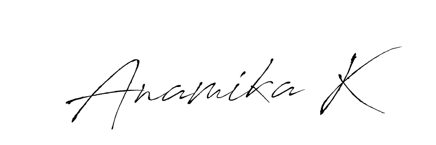 You can use this online signature creator to create a handwritten signature for the name Anamika K. This is the best online autograph maker. Anamika K signature style 6 images and pictures png