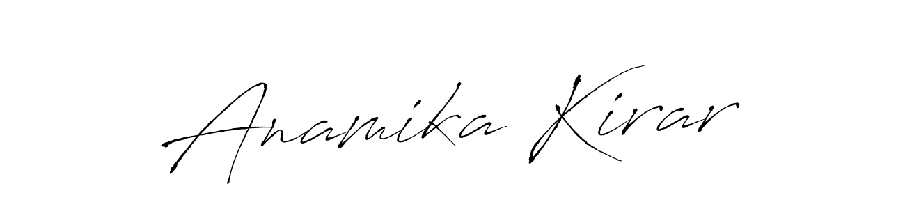 How to make Anamika Kirar name signature. Use Antro_Vectra style for creating short signs online. This is the latest handwritten sign. Anamika Kirar signature style 6 images and pictures png