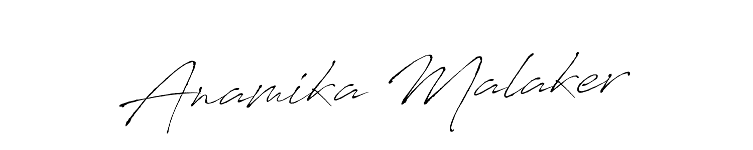 How to make Anamika Malaker name signature. Use Antro_Vectra style for creating short signs online. This is the latest handwritten sign. Anamika Malaker signature style 6 images and pictures png