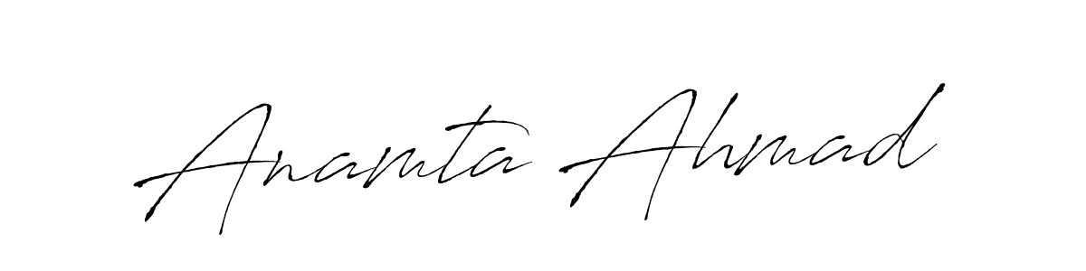 Anamta Ahmad stylish signature style. Best Handwritten Sign (Antro_Vectra) for my name. Handwritten Signature Collection Ideas for my name Anamta Ahmad. Anamta Ahmad signature style 6 images and pictures png