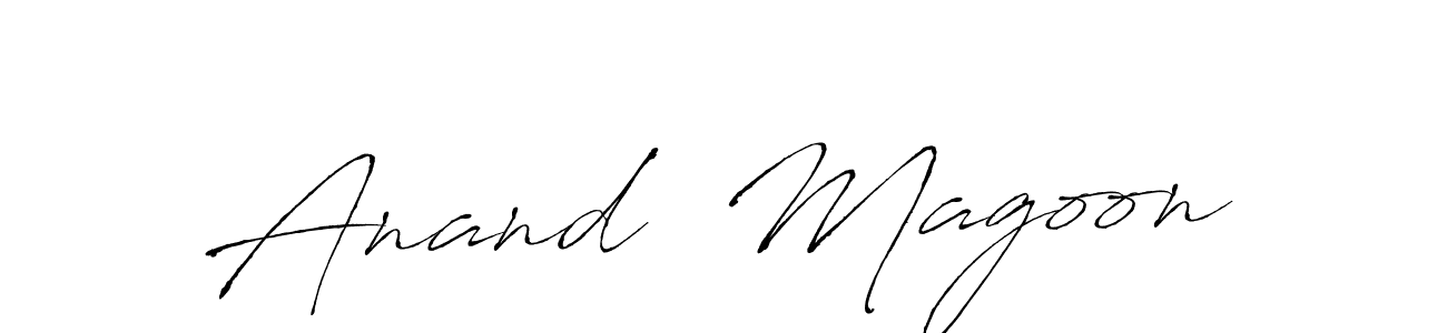Antro_Vectra is a professional signature style that is perfect for those who want to add a touch of class to their signature. It is also a great choice for those who want to make their signature more unique. Get Anand  Magoon name to fancy signature for free. Anand  Magoon signature style 6 images and pictures png