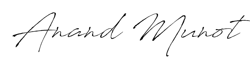 Discover how Anand Munot looks in an executive cursive font (Antro_Vectra). Perfect for legal documents, invoices, and certificates. Anand Munot signature style 6 images and pictures png