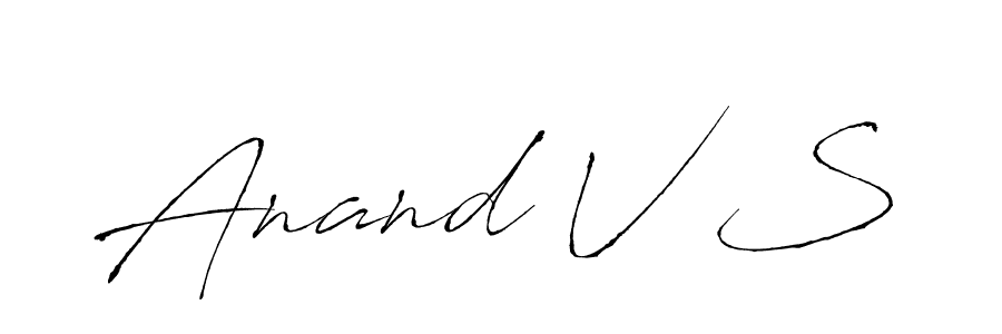How to make Anand V S name signature. Use Antro_Vectra style for creating short signs online. This is the latest handwritten sign. Anand V S signature style 6 images and pictures png