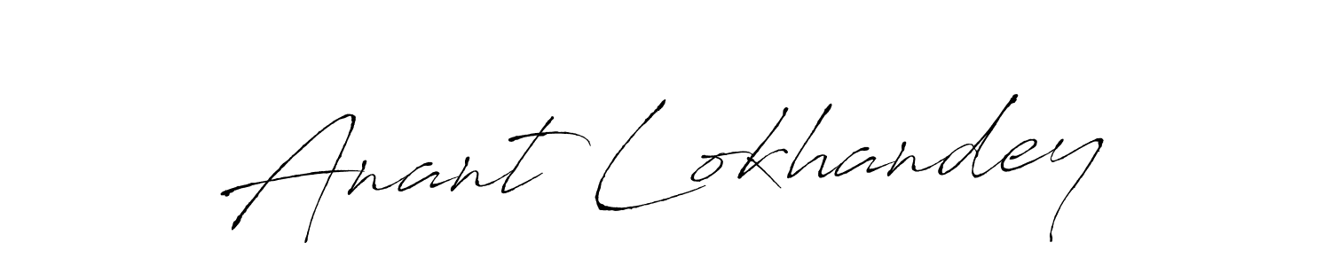 How to make Anant Lokhandey name signature. Use Antro_Vectra style for creating short signs online. This is the latest handwritten sign. Anant Lokhandey signature style 6 images and pictures png