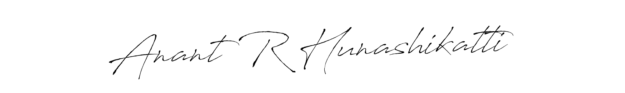 The best way (Antro_Vectra) to make a short signature is to pick only two or three words in your name. The name Anant R Hunashikatti include a total of six letters. For converting this name. Anant R Hunashikatti signature style 6 images and pictures png