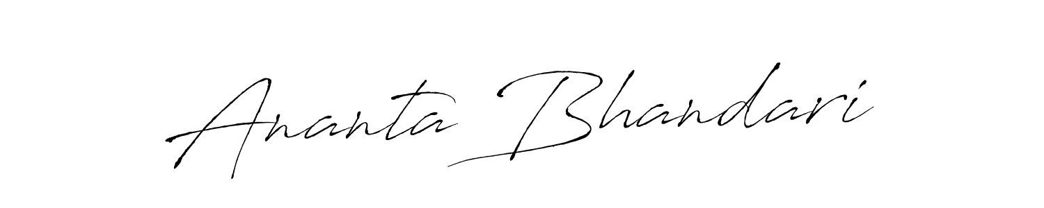 How to make Ananta Bhandari name signature. Use Antro_Vectra style for creating short signs online. This is the latest handwritten sign. Ananta Bhandari signature style 6 images and pictures png