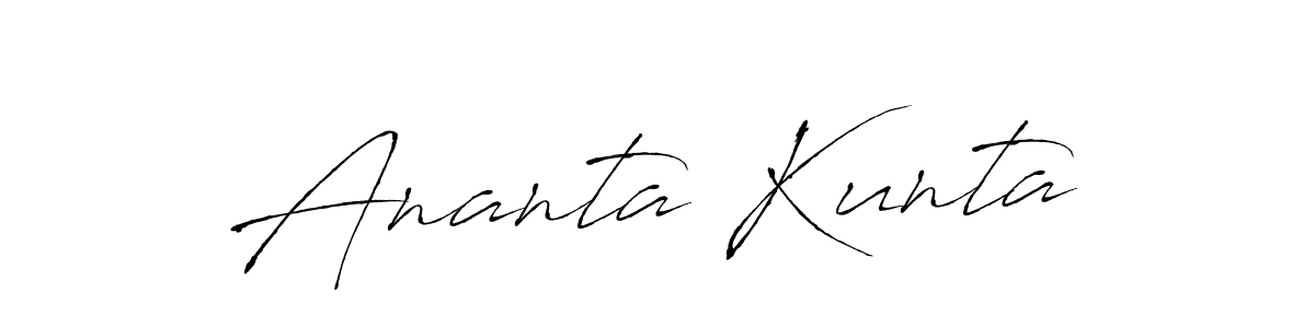 Antro_Vectra is a professional signature style that is perfect for those who want to add a touch of class to their signature. It is also a great choice for those who want to make their signature more unique. Get Ananta Kunta name to fancy signature for free. Ananta Kunta signature style 6 images and pictures png
