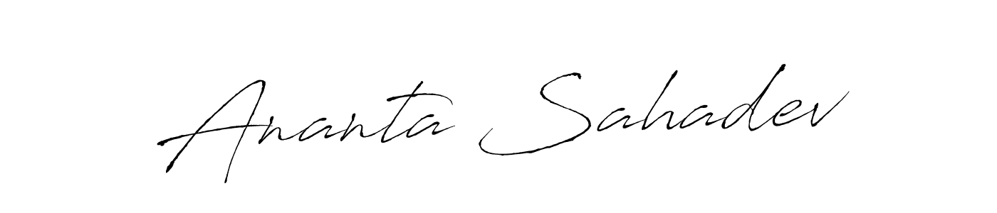 Make a short Ananta Sahadev signature style. Manage your documents anywhere anytime using Antro_Vectra. Create and add eSignatures, submit forms, share and send files easily. Ananta Sahadev signature style 6 images and pictures png