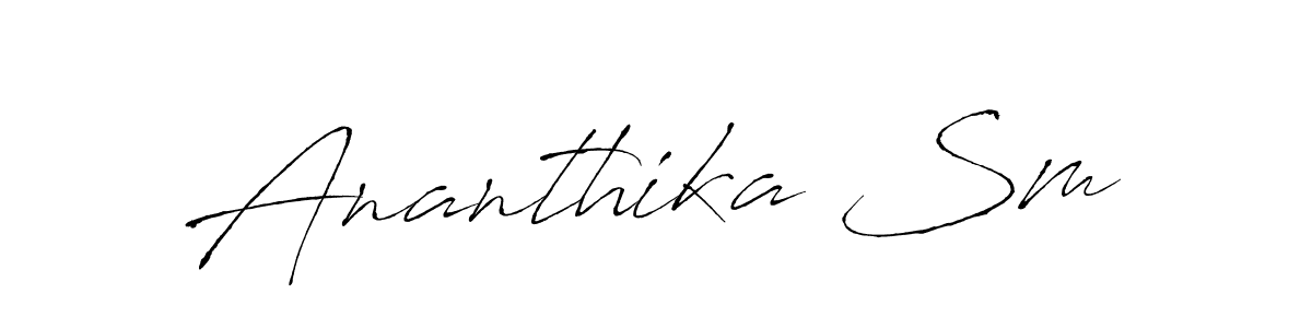 Make a beautiful signature design for name Ananthika Sm. With this signature (Antro_Vectra) style, you can create a handwritten signature for free. Ananthika Sm signature style 6 images and pictures png