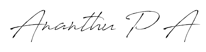 Give your name Ananthu P A an exquisite flair with the Antro_Vectra script font. Ideal for contracts, resumes, and formal letterheads. Ananthu P A signature style 6 images and pictures png