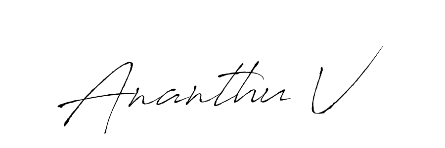 Also You can easily find your signature by using the search form. We will create Ananthu V name handwritten signature images for you free of cost using Antro_Vectra sign style. Ananthu V signature style 6 images and pictures png