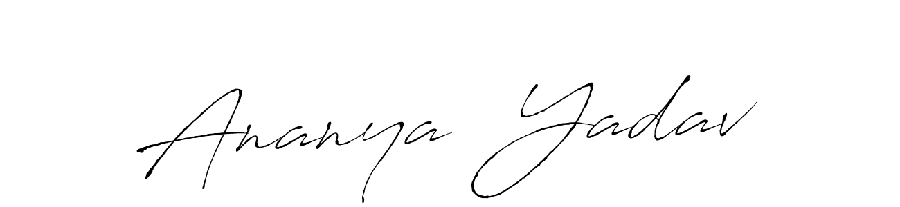 The best way (Antro_Vectra) to make a short signature is to pick only two or three words in your name. The name Ananya  Yadav include a total of six letters. For converting this name. Ananya  Yadav signature style 6 images and pictures png
