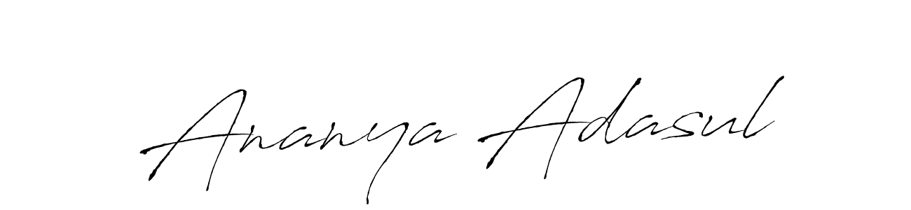 Make a beautiful signature design for name Ananya Adasul. With this signature (Antro_Vectra) style, you can create a handwritten signature for free. Ananya Adasul signature style 6 images and pictures png