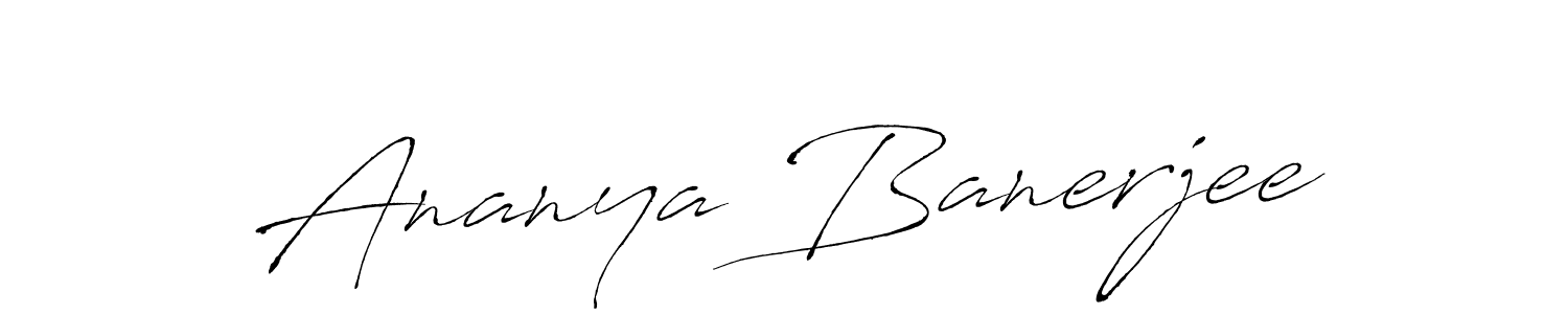 How to make Ananya Banerjee name signature. Use Antro_Vectra style for creating short signs online. This is the latest handwritten sign. Ananya Banerjee signature style 6 images and pictures png
