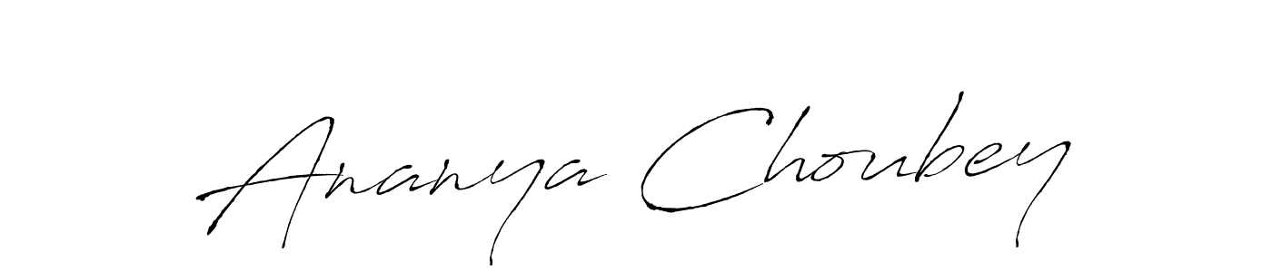 How to make Ananya Choubey name signature. Use Antro_Vectra style for creating short signs online. This is the latest handwritten sign. Ananya Choubey signature style 6 images and pictures png