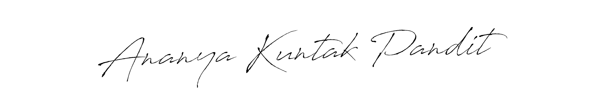 How to make Ananya Kuntak Pandit signature? Antro_Vectra is a professional autograph style. Create handwritten signature for Ananya Kuntak Pandit name. Ananya Kuntak Pandit signature style 6 images and pictures png