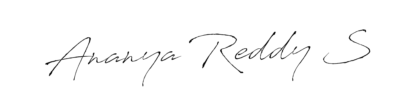 The best way (Antro_Vectra) to make a short signature is to pick only two or three words in your name. The name Ananya Reddy S include a total of six letters. For converting this name. Ananya Reddy S signature style 6 images and pictures png