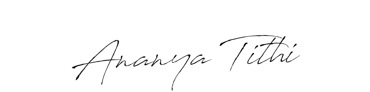 You can use this online signature creator to create a handwritten signature for the name Ananya Tithi. This is the best online autograph maker. Ananya Tithi signature style 6 images and pictures png