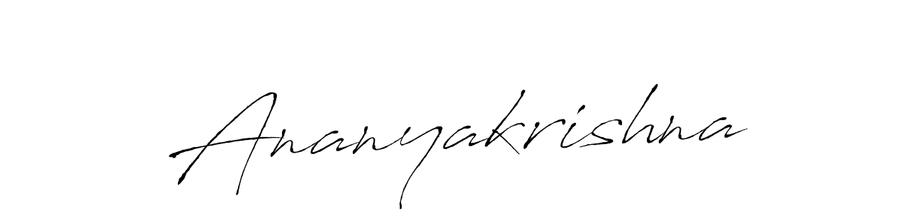 Make a beautiful signature design for name Ananyakrishna. With this signature (Antro_Vectra) style, you can create a handwritten signature for free. Ananyakrishna signature style 6 images and pictures png