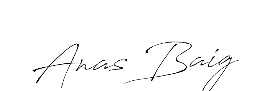 Anas Baig stylish signature style. Best Handwritten Sign (Antro_Vectra) for my name. Handwritten Signature Collection Ideas for my name Anas Baig. Anas Baig signature style 6 images and pictures png