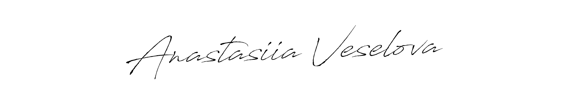 The best way (Antro_Vectra) to make a short signature is to pick only two or three words in your name. The name Anastasiia Veselova include a total of six letters. For converting this name. Anastasiia Veselova signature style 6 images and pictures png