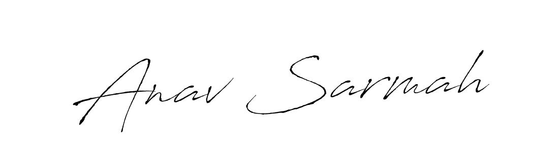 Make a beautiful signature design for name Anav Sarmah. With this signature (Antro_Vectra) style, you can create a handwritten signature for free. Anav Sarmah signature style 6 images and pictures png