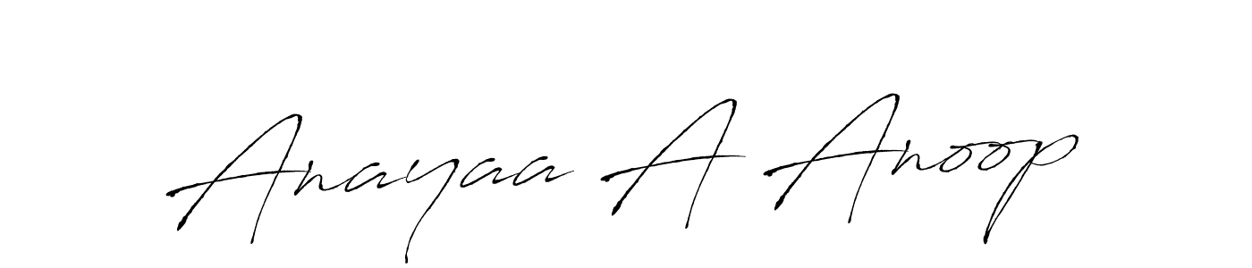 Create a beautiful signature design for name Anayaa A Anoop. With this signature (Antro_Vectra) fonts, you can make a handwritten signature for free. Anayaa A Anoop signature style 6 images and pictures png