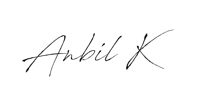 Create a beautiful signature design for name Anbil K. With this signature (Antro_Vectra) fonts, you can make a handwritten signature for free. Anbil K signature style 6 images and pictures png